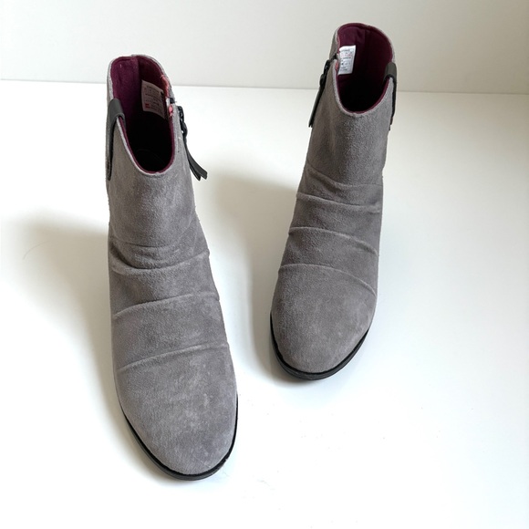 The North Face | Waterproof Bridgeton Gray Leather Wedge Heel Ankle Boots Sz 8.5 - Picture 3 of 9